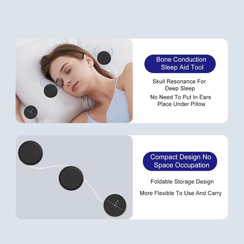 Gugxiom Foldable Bone Conduction Music Box for Sleep, Wireless Bluetooth Speaker with White Noise & Timer, Portable