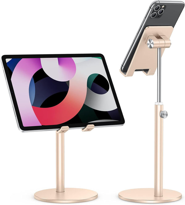 OMOTON Adjustable Angle Height Cell Phone Stand, Aluminum Desktop Holder for iPhone 13/Mini/Pro/Max, All Smartphones