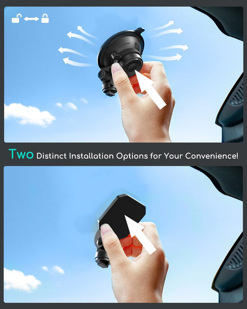 COOAU Car Dash Cam Mounting Bracket, Adjustable Windshield Mount for Dash Camera, Suction Cup Mount for Dashboard Camera, Suitable for D20, D20S,D30, D30S, M53
