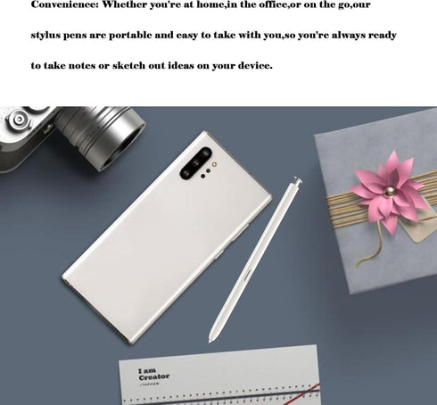 Note 10 S Pen Replacement - Stylus Pen for Samsung Galaxy Note 10/10 Plus/10 5G, Without Bluetooth (White)