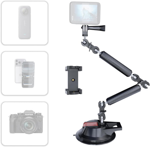 COFRY 4.5" Suction Cup Magic Arm Mount KitVersatile Car Mount & Desktop Phone