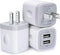 FiveBox USB Wall Charger Block, 3-Pack Dual Port 2.1Amp Fast Charging Cube for iPhone, iPad, Samsung