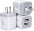 FiveBox USB Wall Charger Block, 3-Pack Dual Port 2.1Amp Fast Charging Cube for iPhone, iPad, Samsung