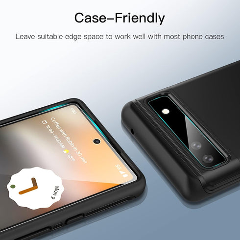 JETech 2-Pack Screen Protector for Google Pixel 6a 6.1" - HD Clear, Tempered Glass, Camera Lens Protector, Easy Install.