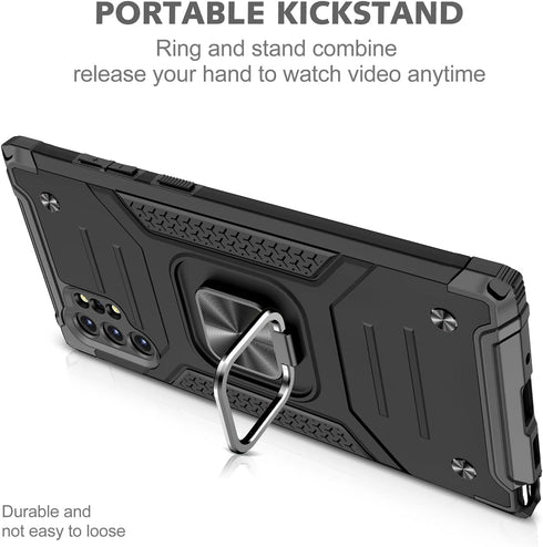 Samsung Galaxy Note 10 Plus Case, Military Grade Heavy Duty Shockproof Cover with Built-in Kickstand (Black)