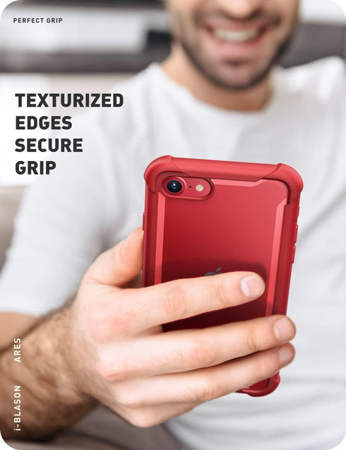 i-Blason Ares Case for iPhone SE 2022 (3rd Gen) - Dual Layer Rugged Clear Bumper with Built-in Screen Protector
