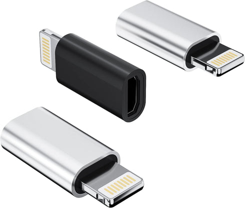 Micro USB to Lightning Adapter (3-Pack) for iPhone 13, 12, 11 Pro Max, iPad & More - Charge & Sync Connector