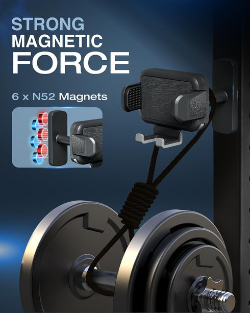 OEO 47.1 Phone Holder with Magnetic Base for Golf Cart, Gym| Strong Magnetic Phone Mount with Quick Release Clamp