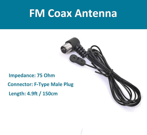 AEDIKO 75 3 FM Radio Antenna Ohm FM Antenna FM Coax Antenna and AM Loop Antenna with Connectors for Indoor Home Stereo