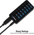 SABRENT 36W 7 Port USB 3.0 Hub with Individual Power Switches and LEDs, includes 36W 12V/3A power adapter