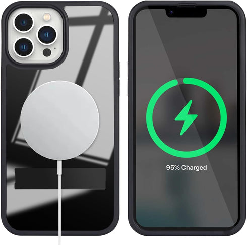 iPhone 13 Pro Max Case with Built-in Screen Protector, Magnetic, Magsafe, Stand, Black - Ultimate Protection!
