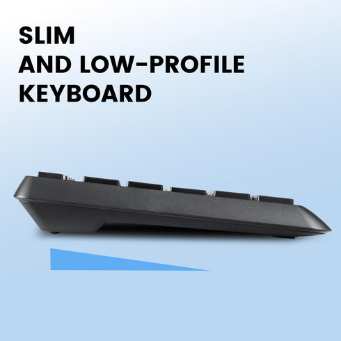 Perixx PERIDUO-716, Wireless Standard Keyboard and Optical Mouse Combo Set - Black