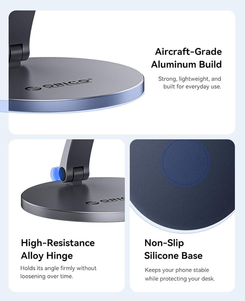 ORICO 17/16/15/14/13/12 PS1, Magnetic Phone Stand for Magsafe, Adjustable Foldable Aluminum Alloy Stand for iPhone Pro