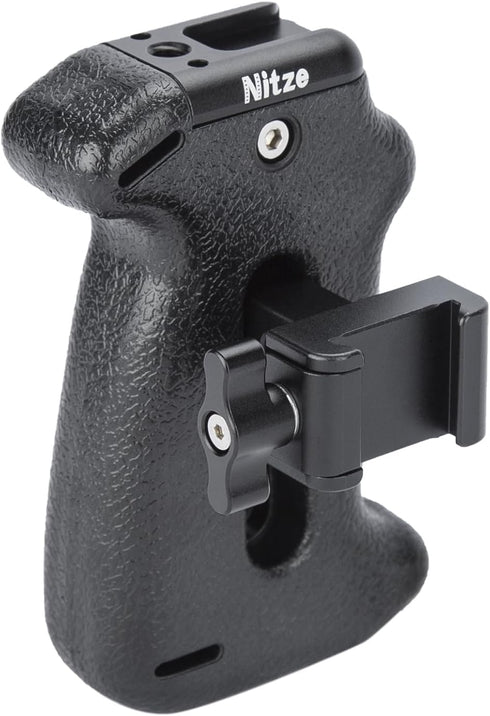 Nitze NATO Side Handle for Camera, Adjustable with Cold Shoe and 1/4" Locating Hole, PA22-H3