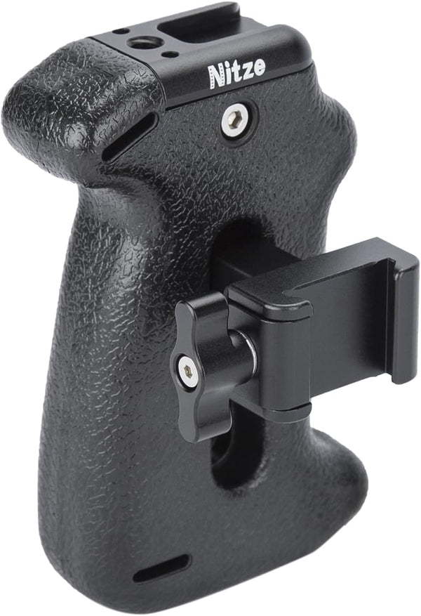 Nitze NATO Side Handle for Camera, Adjustable with Cold Shoe and 1/4" Locating Hole, PA22-H3