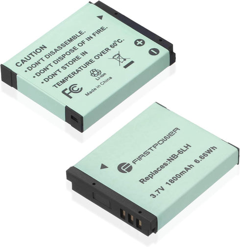 FirstPower 2-Pack NB-6LH/NB-6L Batteries for Powershot S120, SX510 HS, SX280 HS, SX500 is, SX700, D20, S90