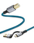 Hftywy 20FT Printer Cable, 2-in-1 Type C and USB A to B Printer