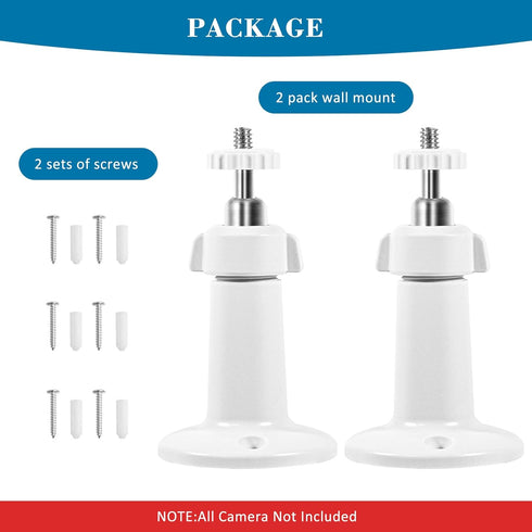 Dual Pack Wall Mount for Wyze Cam Pan V3, Adjustable Bracket for Indoor & Outdoor Use, Compatible with SimpliSafe Camera