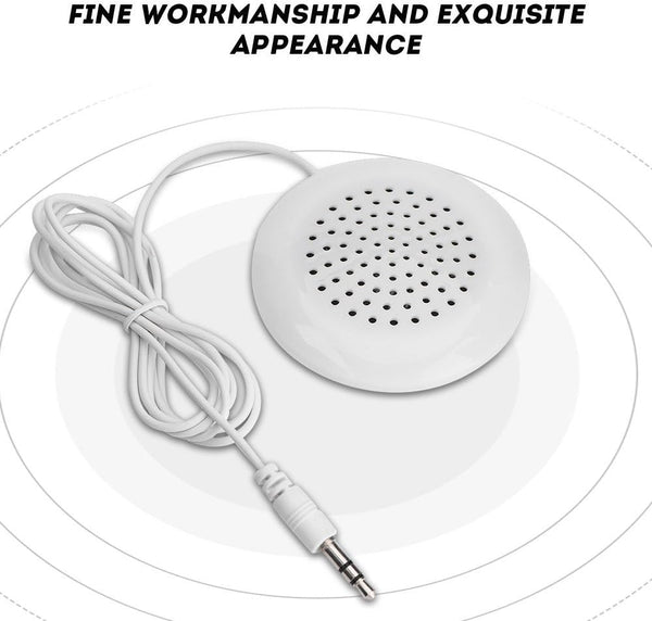 ASHATA Mini Stereo Pillow Speaker with 3.5mm Aux Plug for MP3, Phone, CD Player, etc (White)
