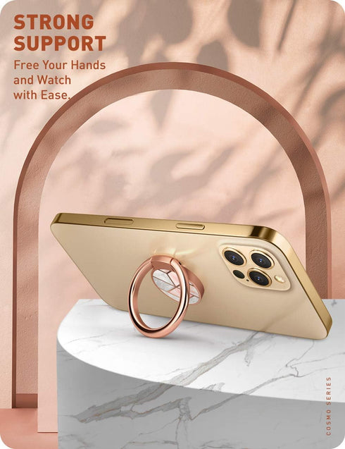 i-Blaosn Cosmo Phone Ring Holder Snaps, 360° Rotation, Marble