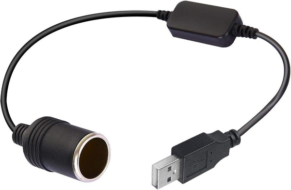 AJDPOI USB A Male to 12V Car Cigarette Lighter Socket Female Step Up