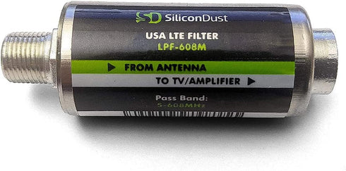 SiliconDust LPF-608M LTE Filter for TV Antennas, USA 2020 Standard 600/608/618MHz