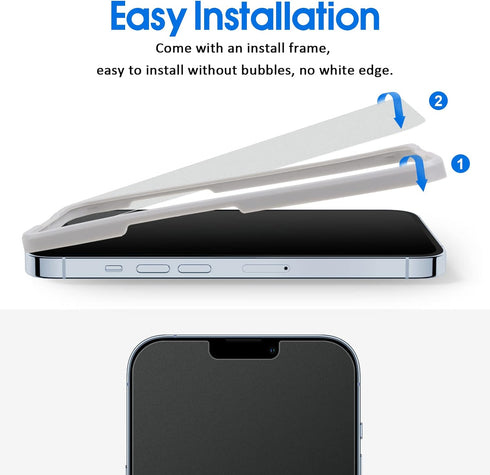 Ambison Matte Glass Screen Protector for iPhone 13 Pro Max 6.7" - 2 Pack, Anti-Glare, No Bubbles, High Definition,
