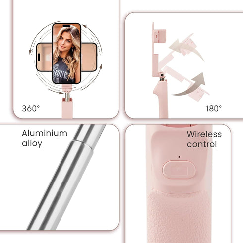 MQOUNY Phone Tripod, Portable Selfie Stick with Remote,Pocket Size Selfie Stick for iphoneMini Travel Compact Phones