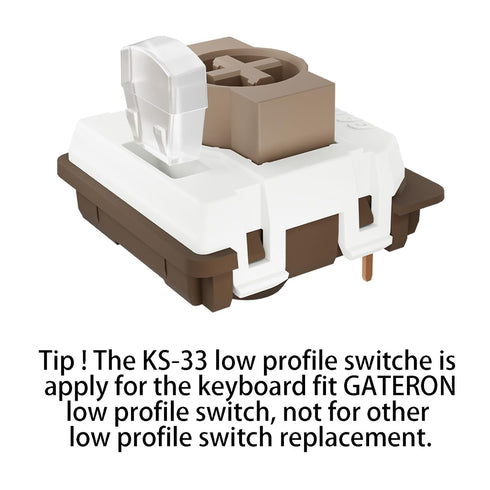 GATERON KS-33 Low Profile Chocolate Keyboard Switches, Tactile 55gf 3 Pin RGB LED Factory Pre-lubed for MX Mechanical Keyboard (35PCS)