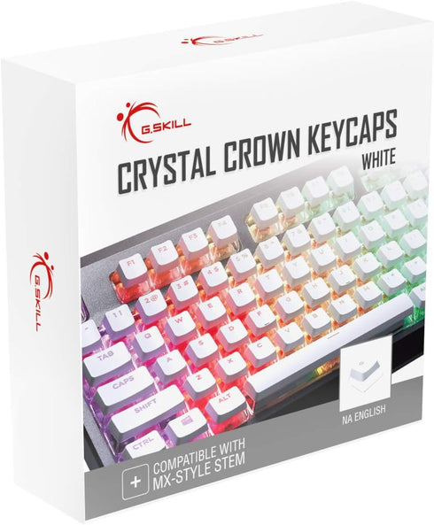 G.SKILL Crystal Crown Keycaps, Keycap Set for Mechanical Keyboards, Full 104 Key, Standard ANSI 104 English (US) Layout