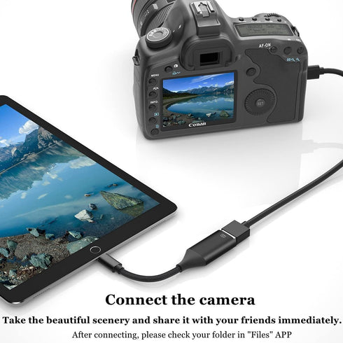IVSHOWCO USB Camera Adapter for iPhone, iPad to USB OTG Cable Adapter, Supports USB Flash Drive, Card Reader, Mouse,