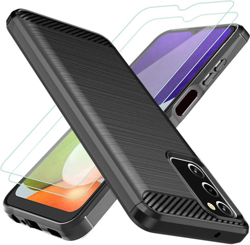 Osophter Galaxy A03S Case, Samsung A03S Protective Cell Phone Cover with 2pcs Screen Protector, Shock-Absorption TPU