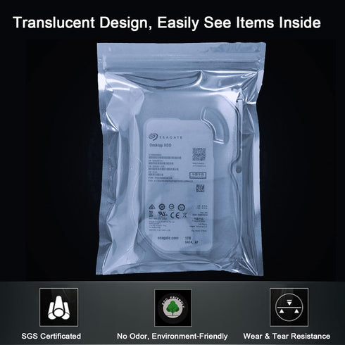 20Pcs Small Antistatic Bags, 3 x 5in Shielding ESD Bag for HDD, SDD & Electronics with Anti-Static Stickers