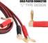 HI-FI Pure Copper Speaker Cable with Right Angle L Type Gold-Plated Connector, Red & Black (1M)