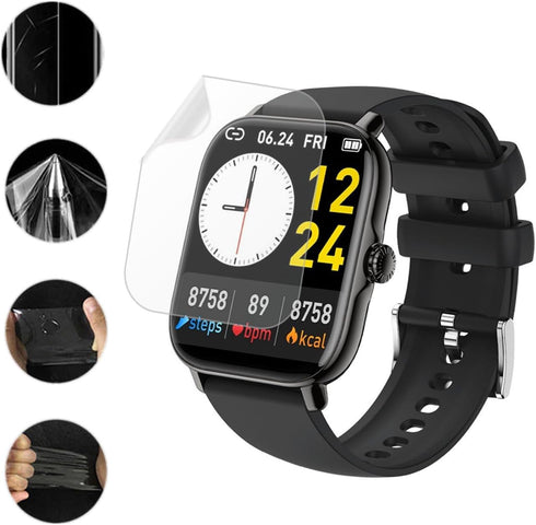 Compatible 6 Pack Screen Protector for Zhizhi P72 Smart Watch, Full Coverage Clear TPU Film