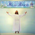 He is Risen Fence Banner, Easter Christian Cross Lily Eggs Religious Party Photo Booth Outdoor Decoration