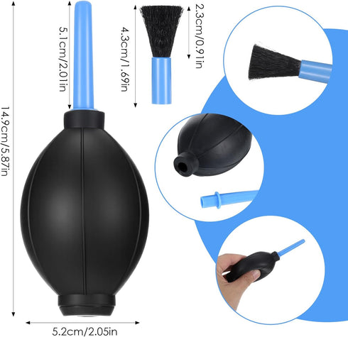 Larrel 2 Bulb Air Blower Pump Cleaning Tools with Soft Brush, Pcs Manual Air Blower Cleaner Cleaning Accessories