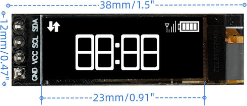 MTDELE 3Pcs 0.91 Inch 3.3V-5V 4Pin OLED Display IIC DC White OLED Screen Module Compatible with for Arduino Raspberry