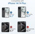 Uniwit [2 Pack 14/14 Plus,9H Camera Lens Protector for iPhone Tempered Glass,Aviation Aluminum Plate Cover,Night