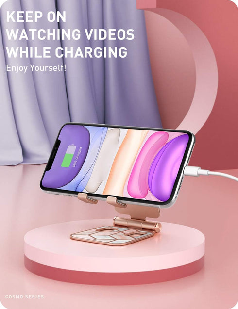 i-Blason Cell Phone Stand for Desk, Fits All Smart Phones, Foldable Holder in Marble Design
