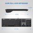 Wired USB Keyboard, Comfortable Quiet Chocolate Keys, Ultra-Slim QWERTY Layout for PC, Windows 11/10/8/7, KB1430 - Gray