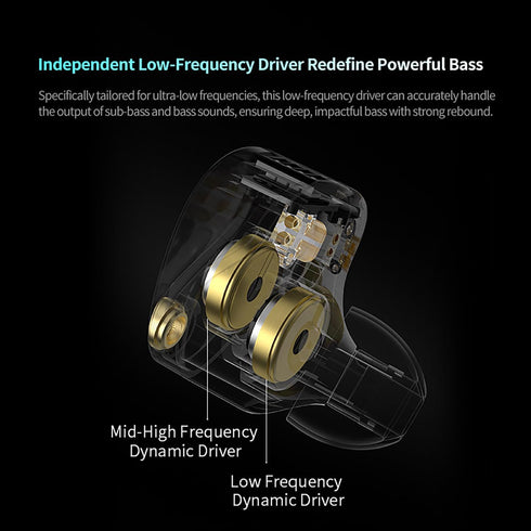 2PIN-C KZ Castor Pro Tunable in Ear Monitor, HiFi Improved Bass in Ear Headphone, Dual-Dynamic Driver Gaming Earbuds