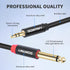2-Pack 6FT 3.5mm 6.35mm 3.5mm 1/4" TRS to Dual TS Mono Y-Splitter Cable: Connect Stereo Output to Dual Mono Inputs
