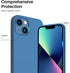 ORNARTO iPhone 13 Case 6.1, Slim Liquid Silicone 3 Layers Full Covered Soft Gel Rubber Case Cover, Blue