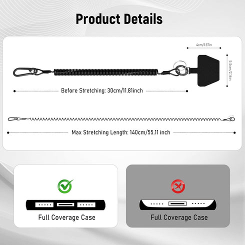 2 Pack Dadanism Phone Tether Lanyard, Anti-Theft & Anti-Drop Phone Strap, Spiral Retractable Safety Coiled Lanyard