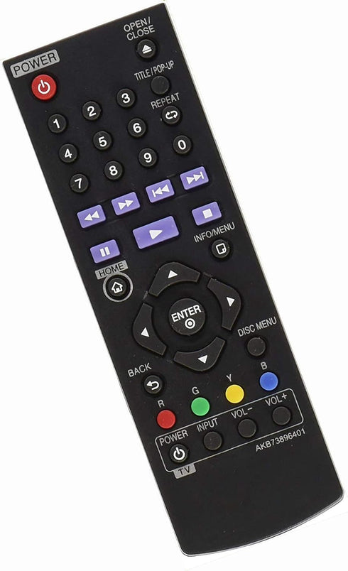 AKB73896401 Replacement Remote Control for LG BLU RAY DISC DVD Player BPM25 BPM35 BP550 BP640 BP200 BP300 BP340 BP350