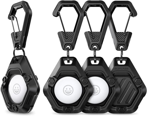 SUPCASE AirTag Case for Apple with Keychain Carabiner, Anti-Scratch Shockproof Soft Silicone Protective Holder