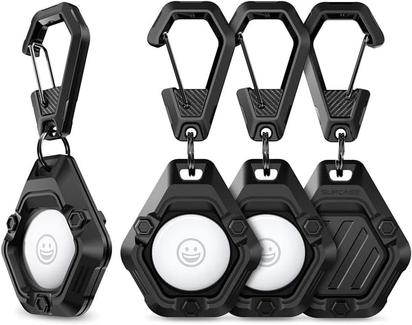 SUPCASE AirTag Case for Apple with Keychain Carabiner, Anti-Scratch Shockproof Soft Silicone Protective Holder