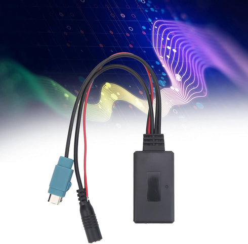 Qiilu Bluetooth Adapter for Alpine CDA 9884, Car Radio Aux Cable with Microphone Handsfree Adapter for KCE-236B