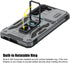 Samsung Galaxy S23 Case, Gray Shockproof Phone Case with Sliding Camera Cover & Rotatable Ring Holder + Screen Protector